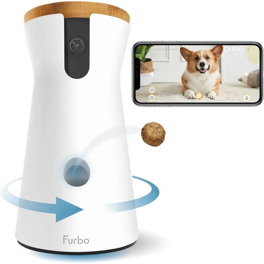Furbo 360° Dog Camera: Rotating 360° View Wide-Angle Pet Camera with Treat Tossing, Barking Alerts, WiFi, Designed for Dogs